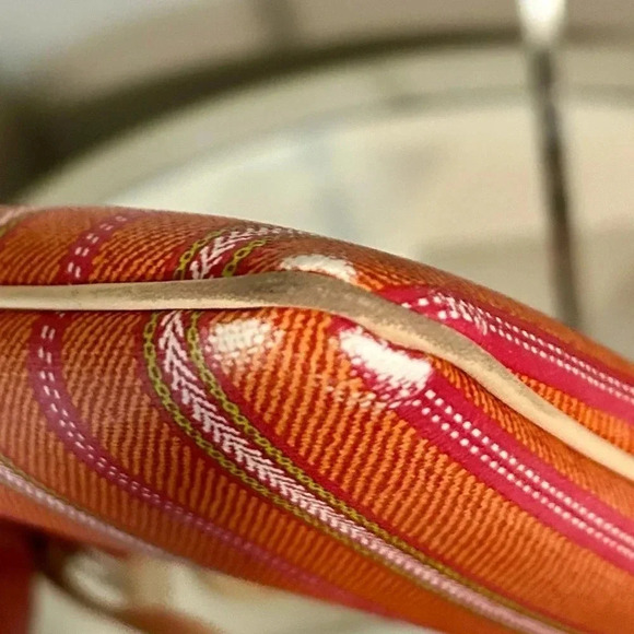 Gently Used COACH Orange Striped Crossbody Bag - Picture 6 of 6